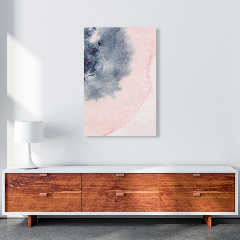 Sand Pink and Navy Watercolour 05 Art Print by Pixy Paper A1 Canvas