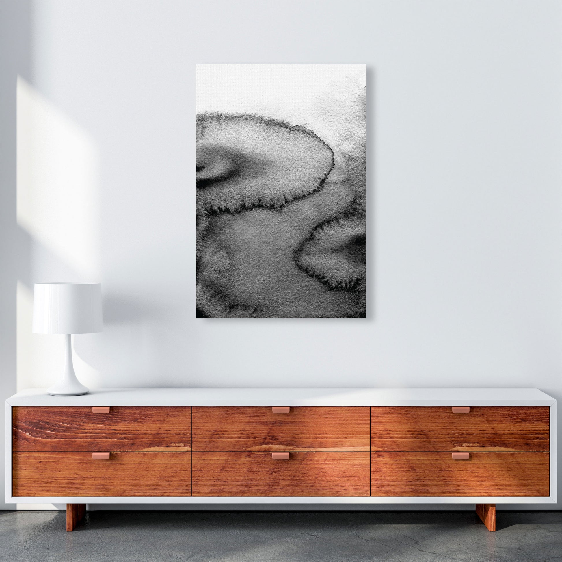 Majestic Monochrome Watercolour 15 Art Print by Pixy Paper A1 Canvas