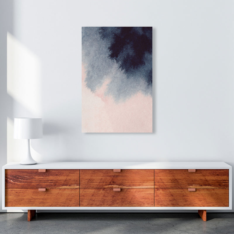Sand Pink and Navy Watercolour 01 Art Print by Pixy Paper A1 Canvas