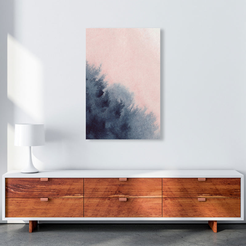 Sand Pink and Navy Watercolour 03 Art Print by Pixy Paper A1 Canvas