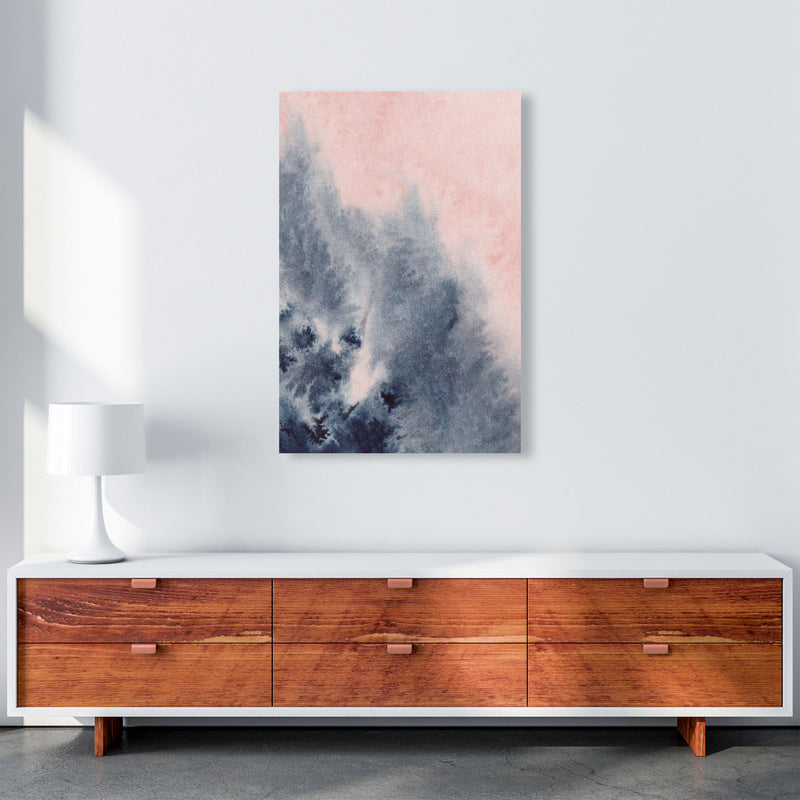 Sand Pink and Navy Watercolour 04 Art Print by Pixy Paper A1 Canvas