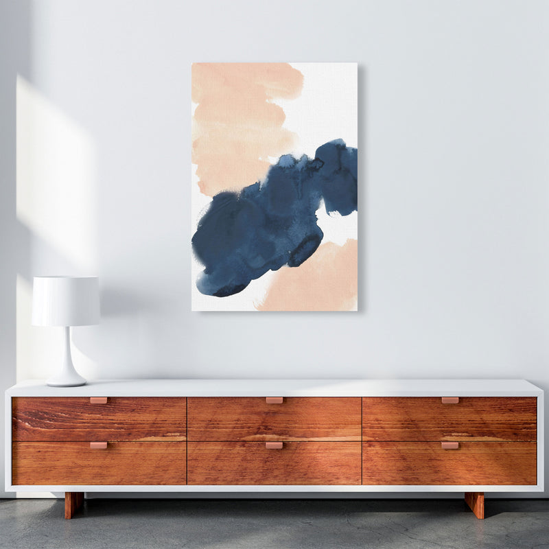 Aztec Blush and Navy Watercolour 02 Art Print by Pixy Paper A1 Canvas