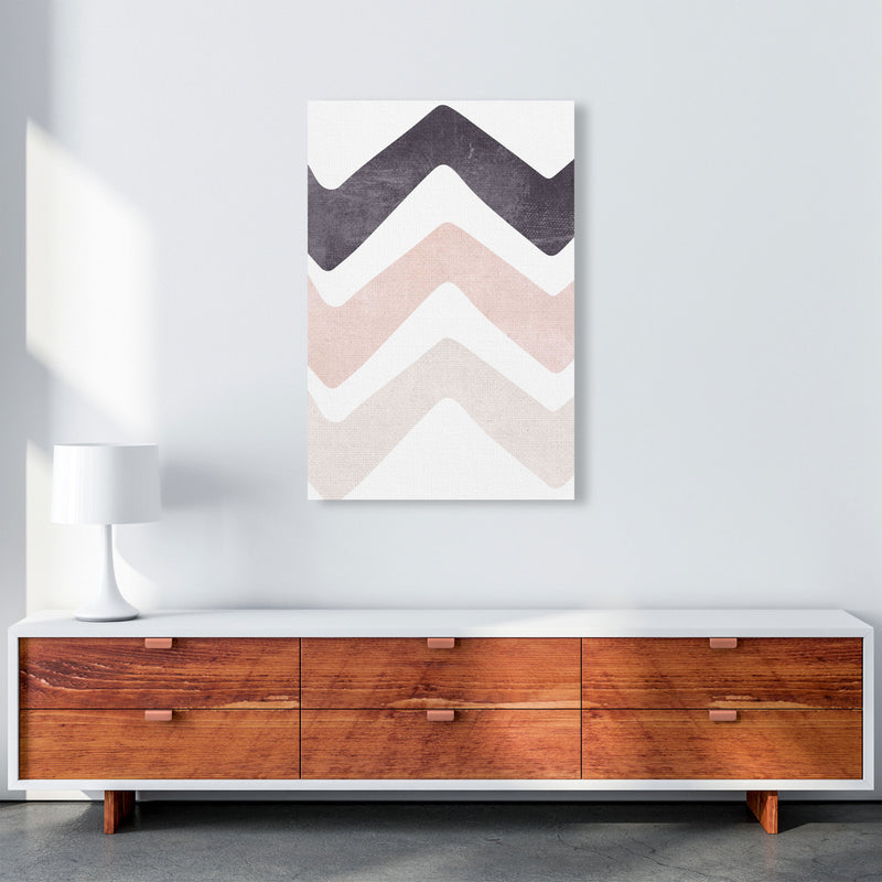 Zig zags pink cotton Art Print by Pixy Paper A1 Canvas