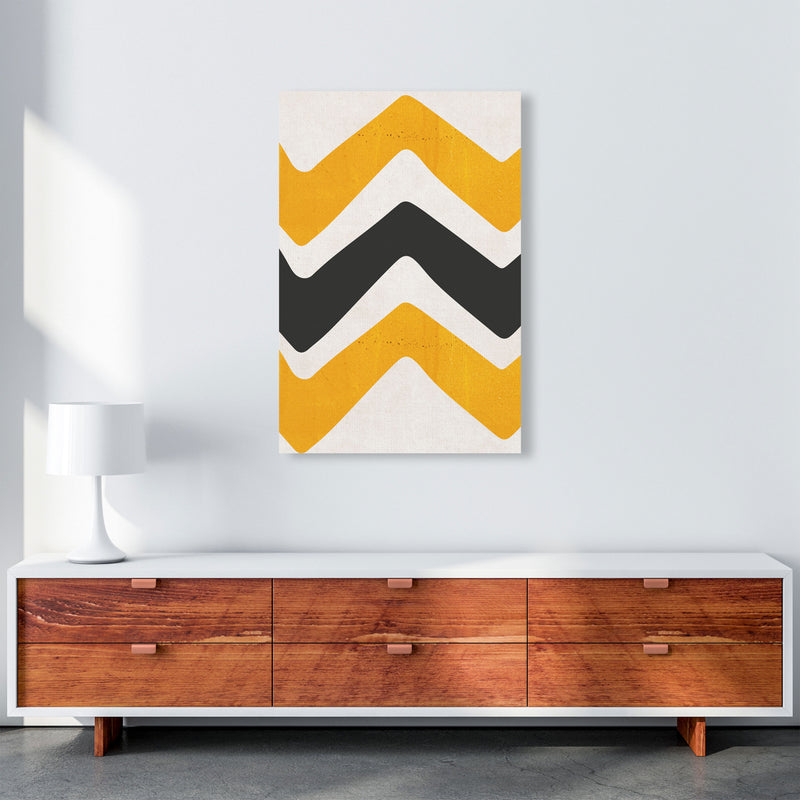 Zig zags mustard Art Print by Pixy Paper A1 Canvas