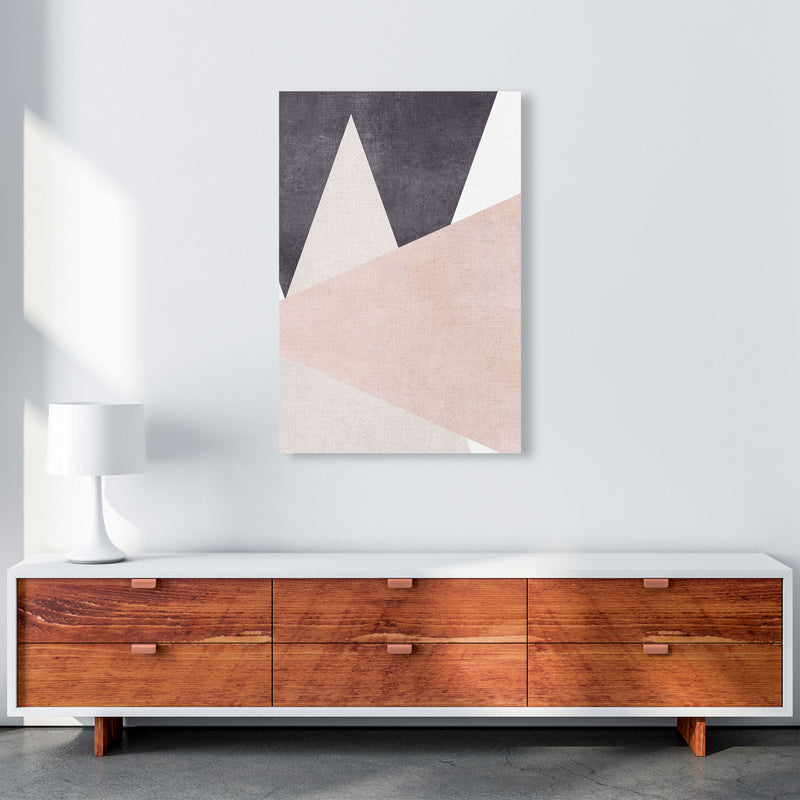 Large triangles pink cotton Art Print by Pixy Paper A1 Canvas