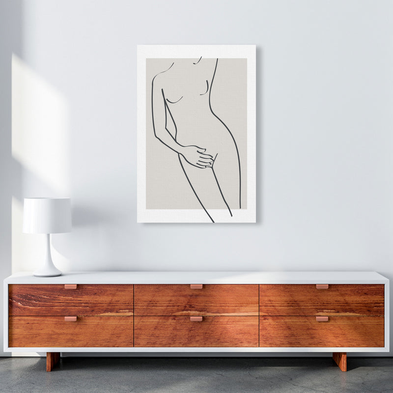 Inspired Stone Woman Line Art Black Art Print by Pixy Paper A1 Canvas