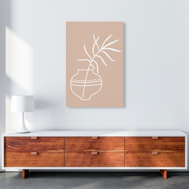 Inspired Pink Plant Silhouette Line Art Art Print by Pixy Paper A1 Canvas