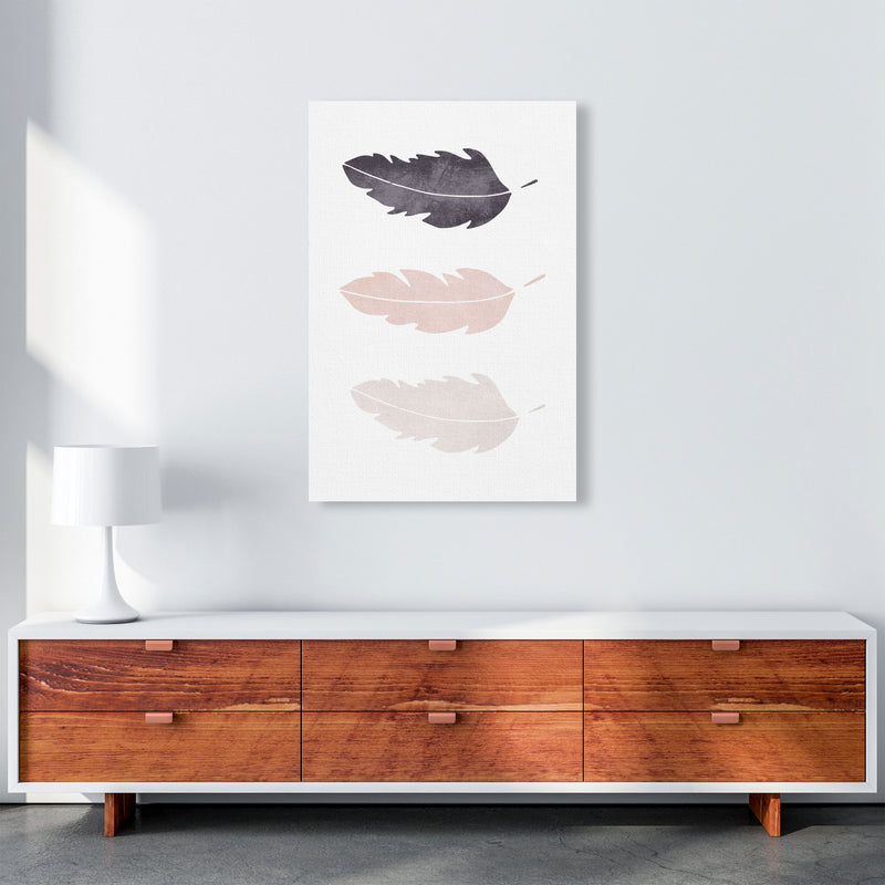 Feathers pink cotton Art Print by Pixy Paper A1 Canvas