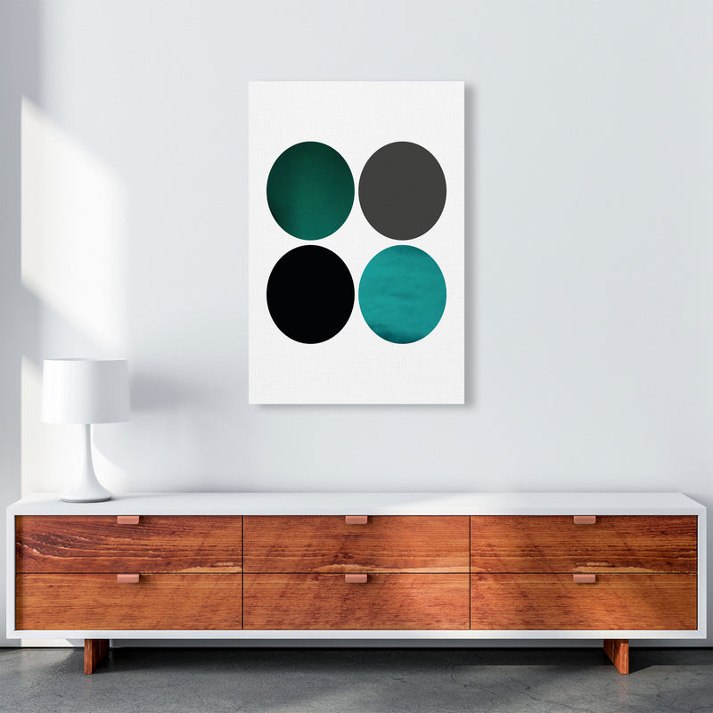 Circles Emerald Art Print by Pixy Paper A1 Canvas
