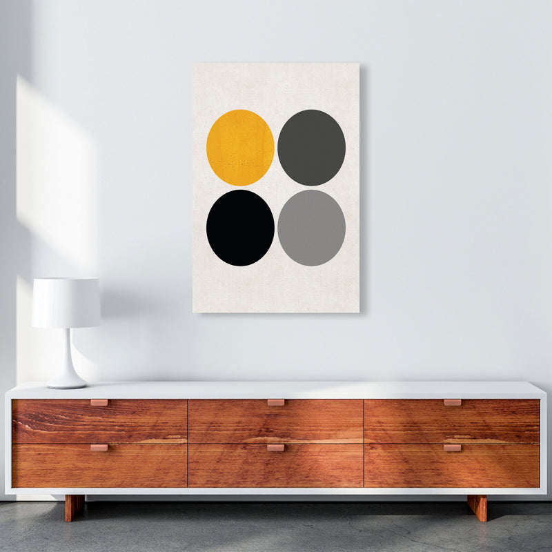 Circles Mustard Art Print by Pixy Paper A1 Canvas