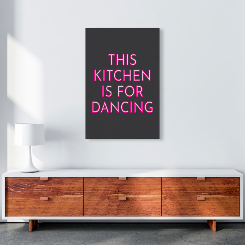 This Kitchen Is For Dancing Neon Art Print by Pixy Paper A1 Canvas