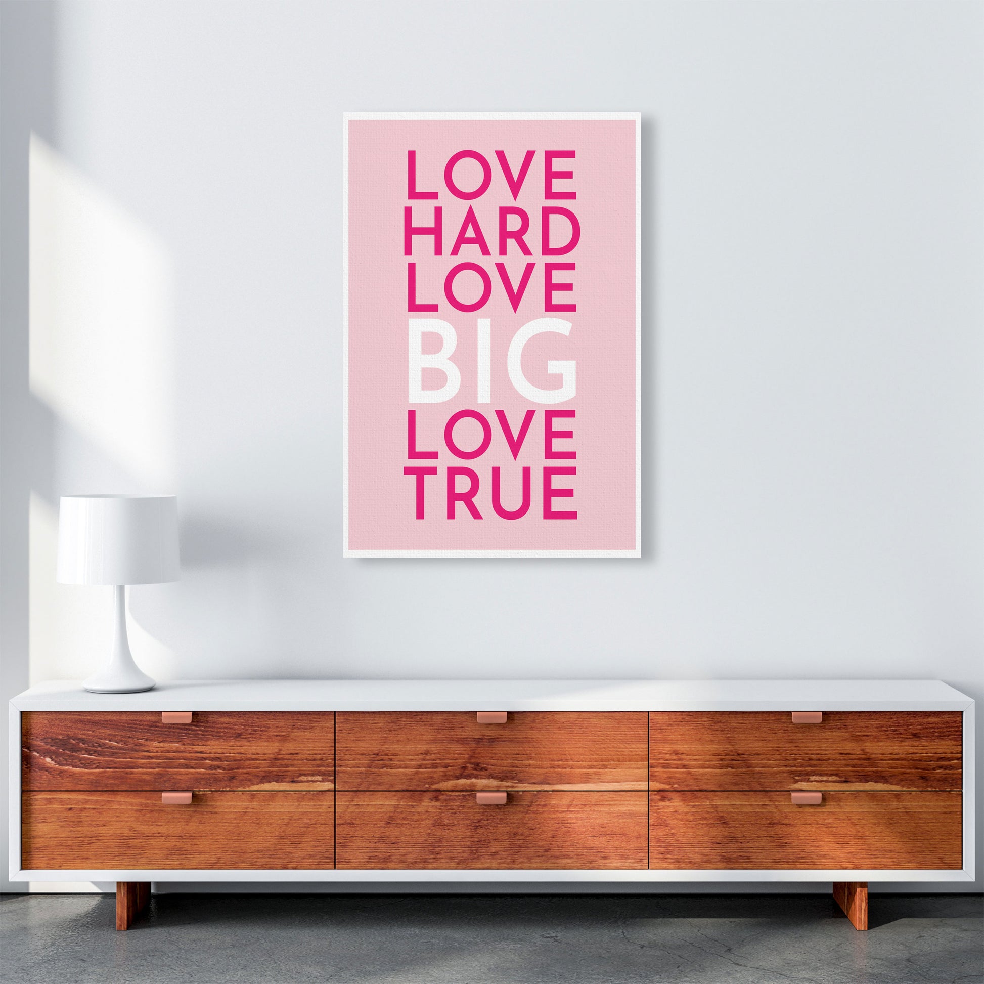 Love Hard Art Print by Pixy Paper A1 Canvas