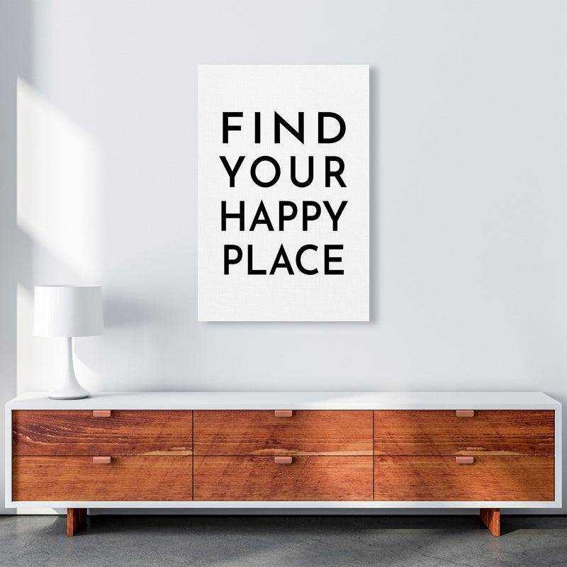 Find Your Happy Place Typography Art Print by Pixy Paper A1 Canvas