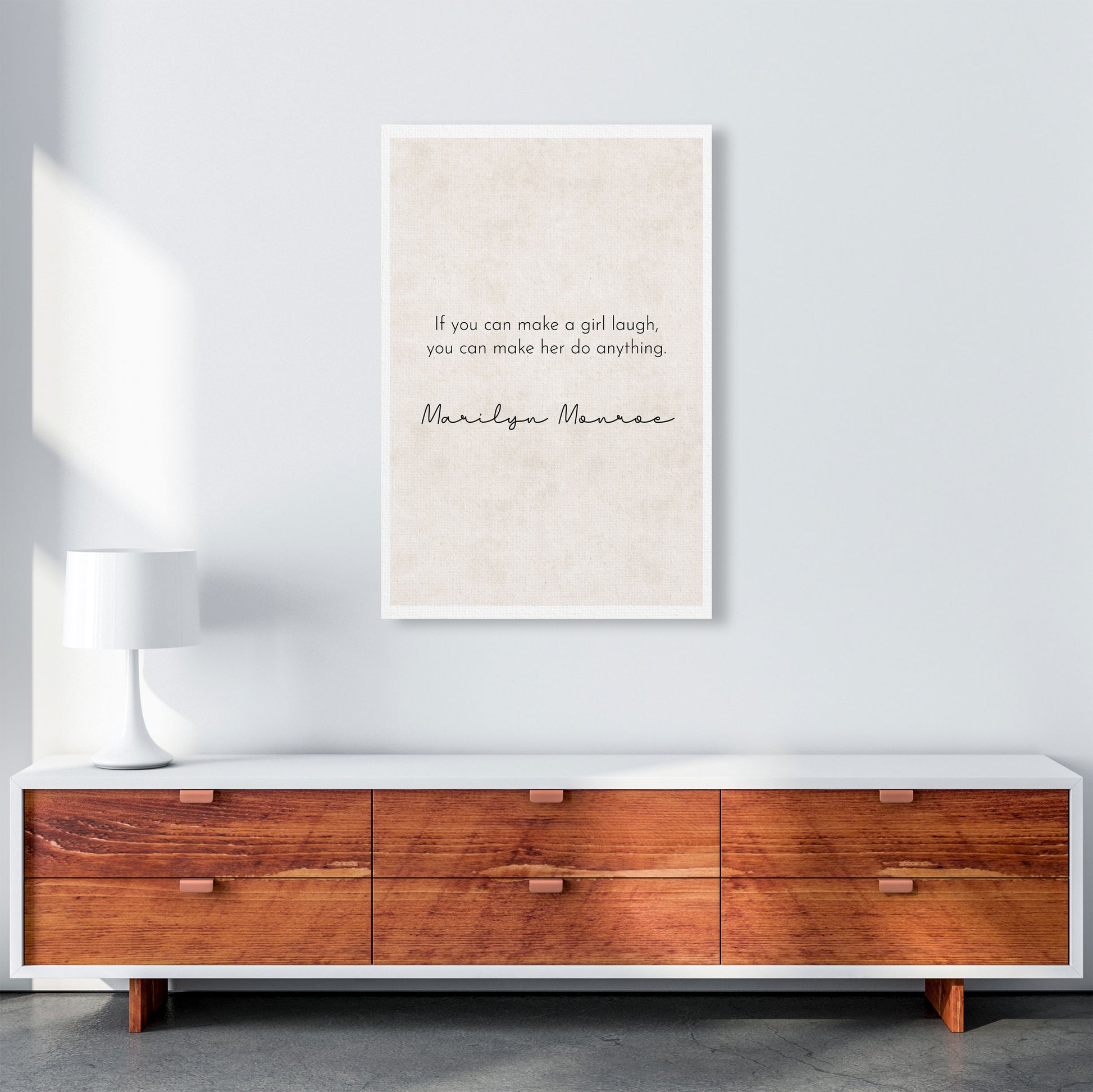Make a Girl Laugh - Marilyn Monroe Art Print by Pixy Paper A1 Canvas