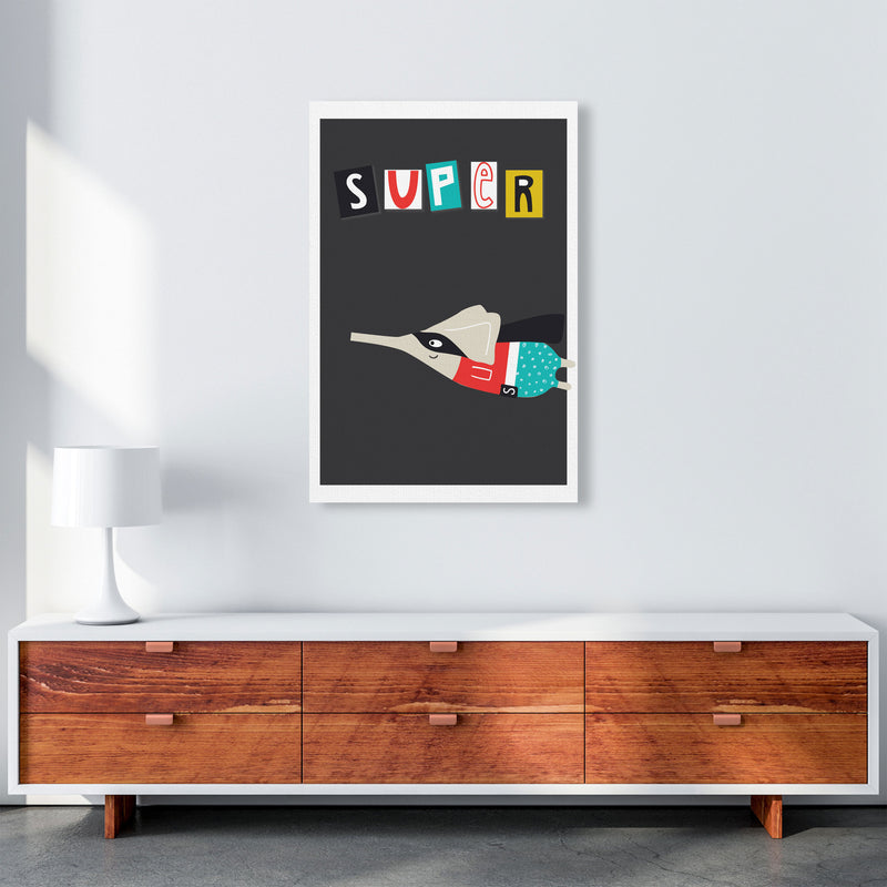 Super elephant Art Print by Pixy Paper A1 Canvas