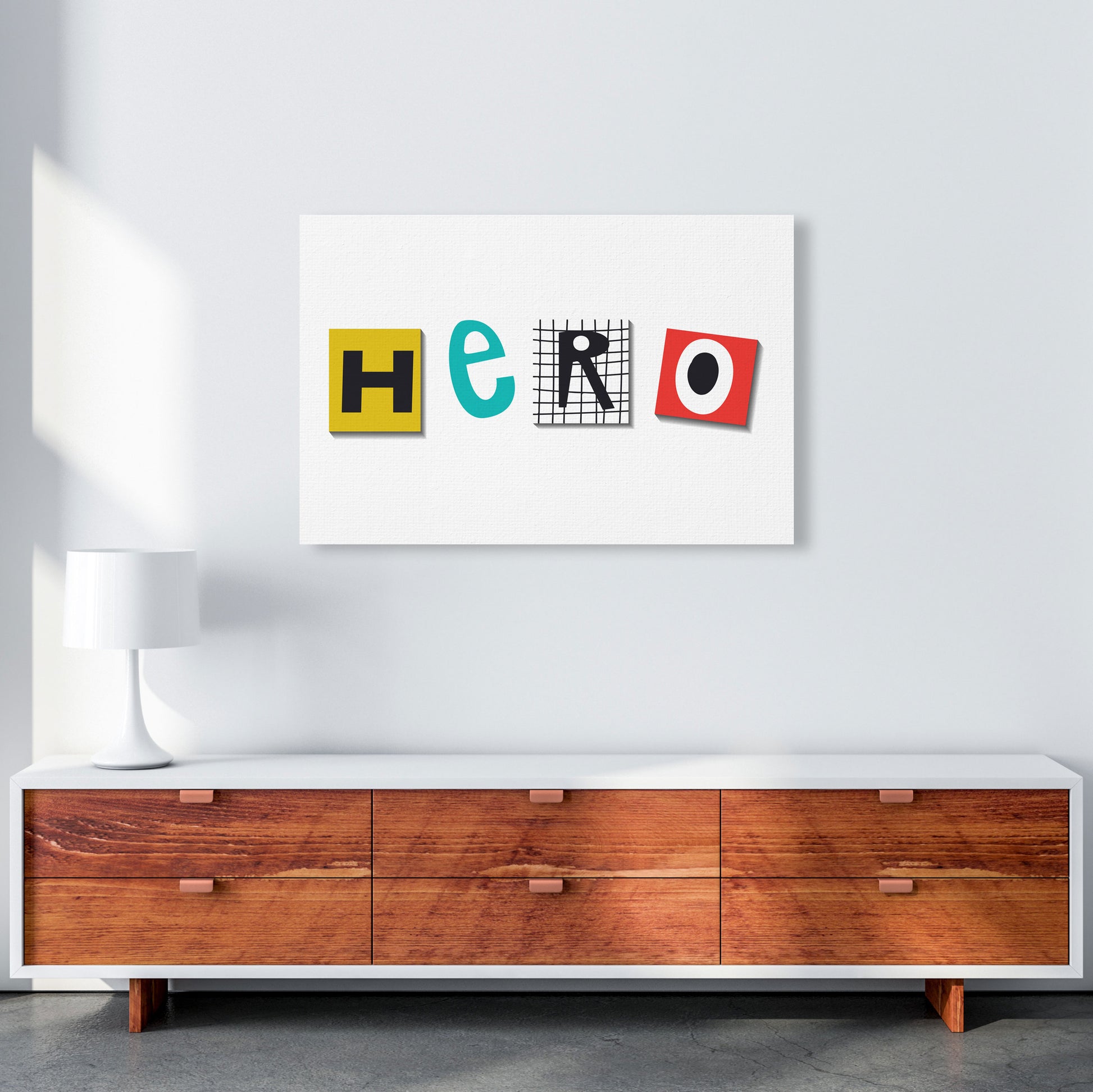 Hero typo Art Print by Pixy Paper A1 Canvas
