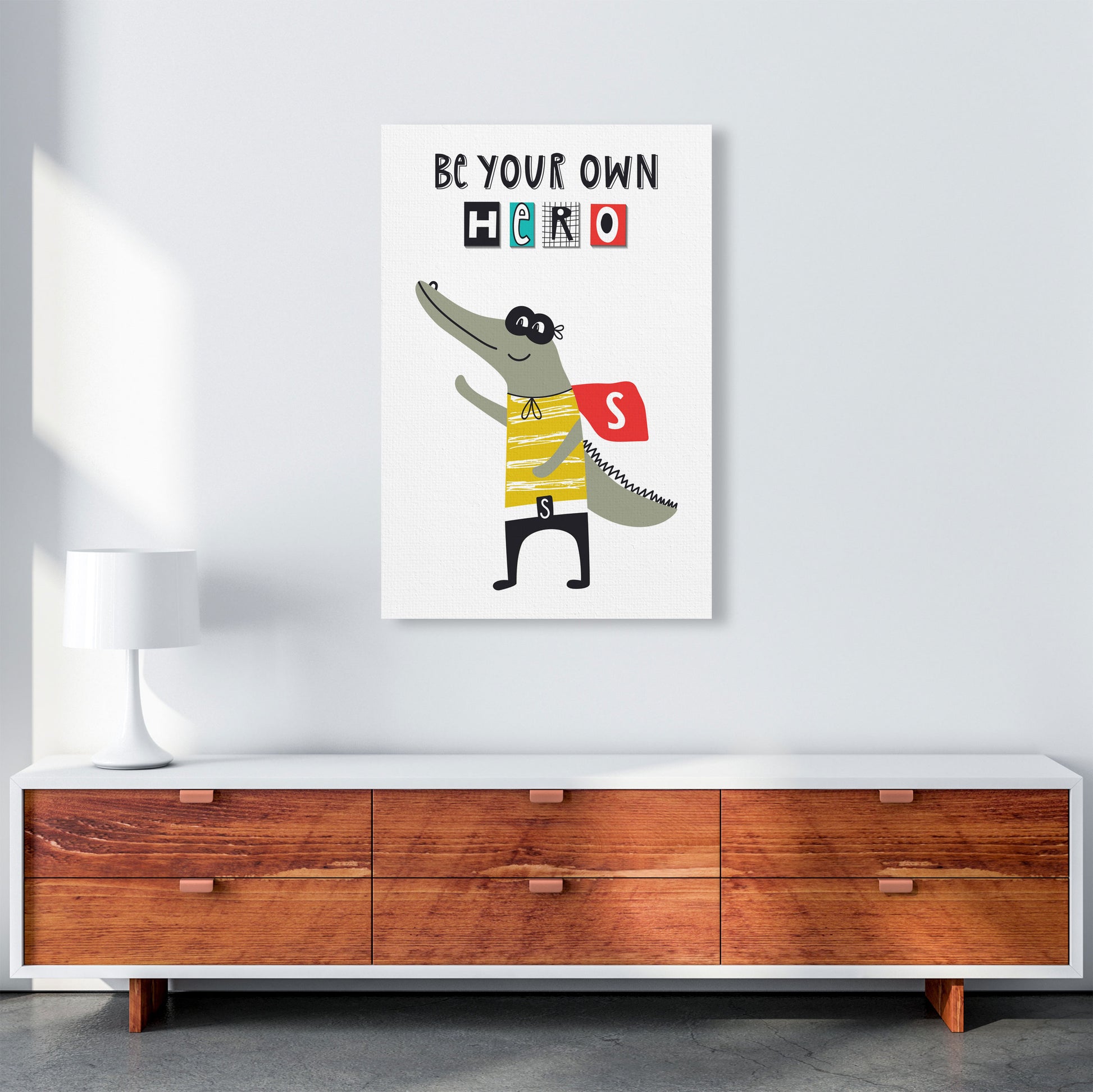 Be your own hero gator Art Print by Pixy Paper A1 Canvas