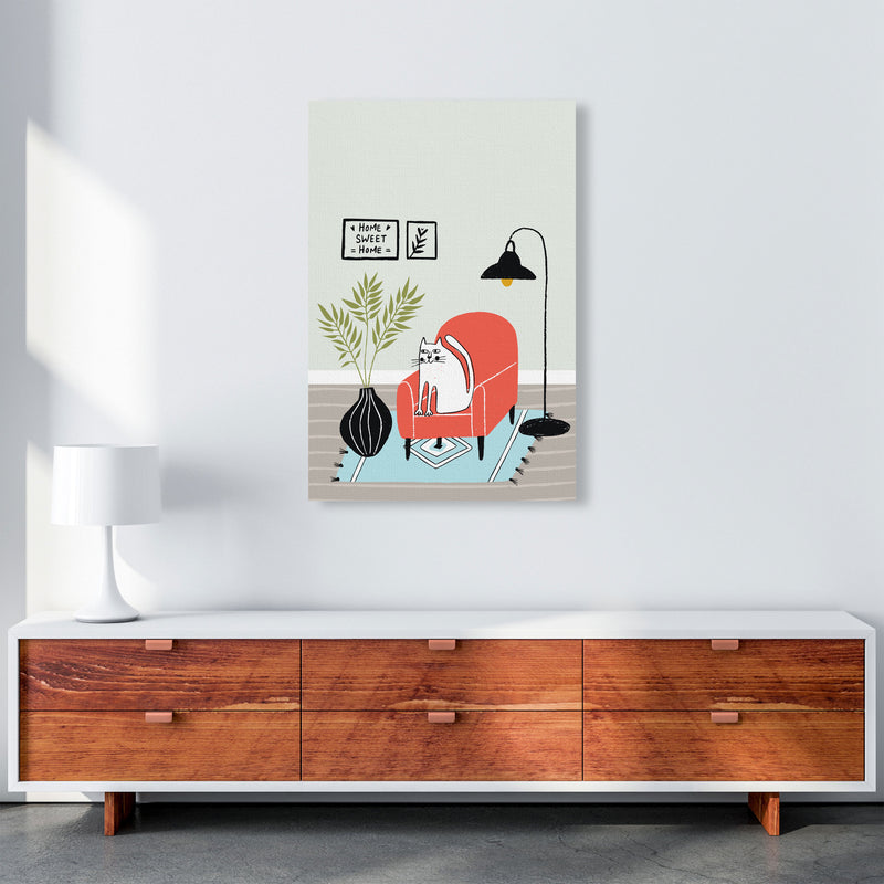 Home Sweet Home Cat Art Print by Pixy Paper A1 Canvas