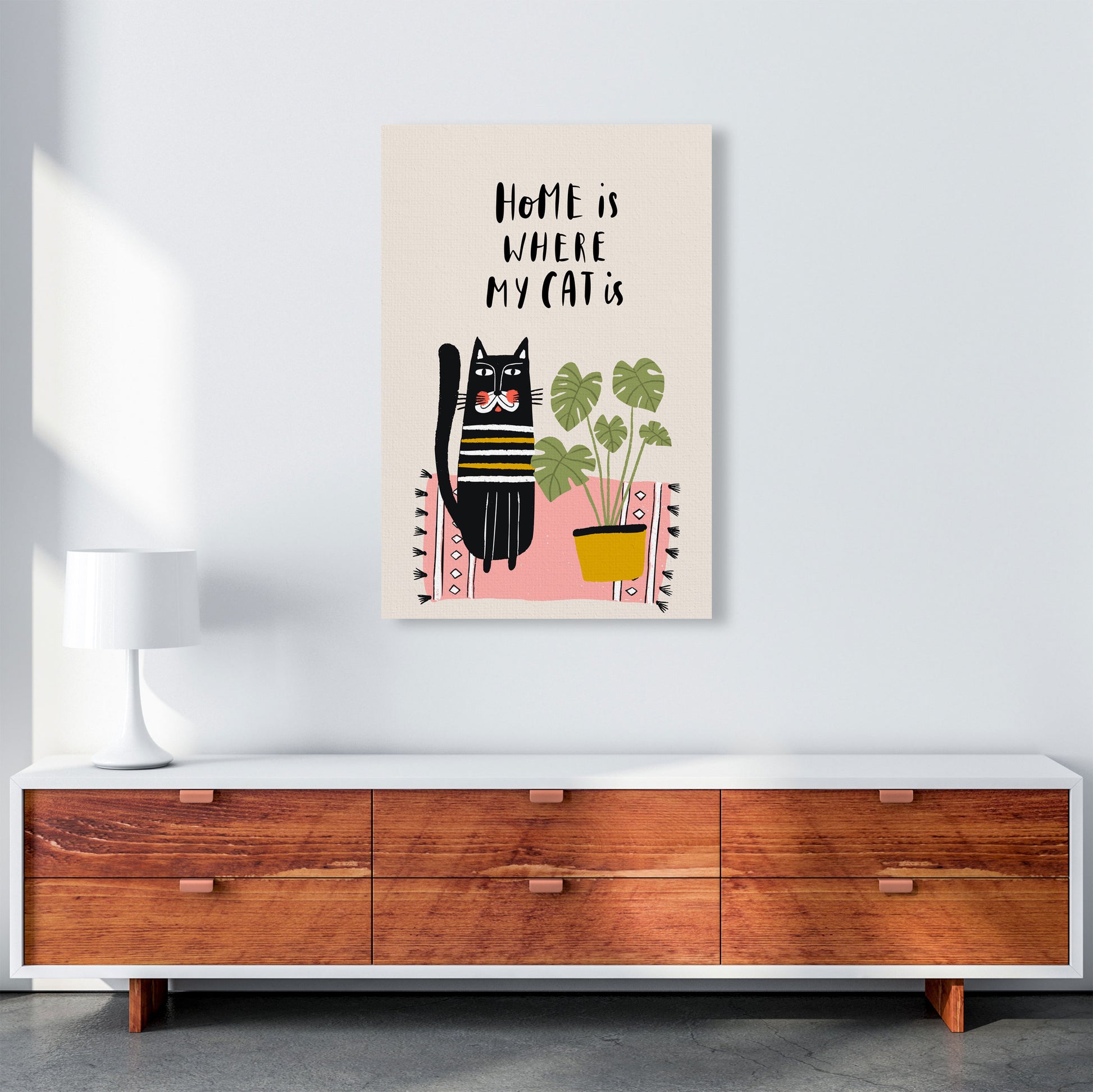 Home Is Where My Cat Is Art Print by Pixy Paper A1 Canvas
