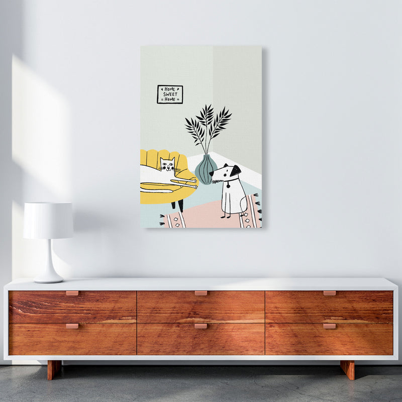Dog and Cat Chat Art Print by Pixy Paper A1 Canvas