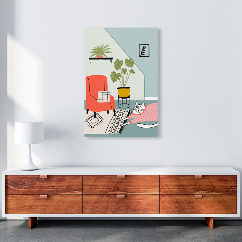 Cat At Home Art Print by Pixy Paper A1 Canvas
