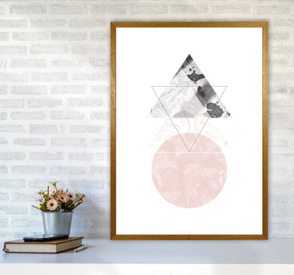 Black And Pink Marble Abstract Triangle And Circle Modern Print A1 Print Only