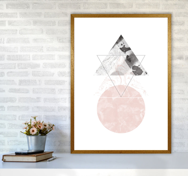 Black And Pink Marble Abstract Triangle And Circle Modern Print A1 Print Only