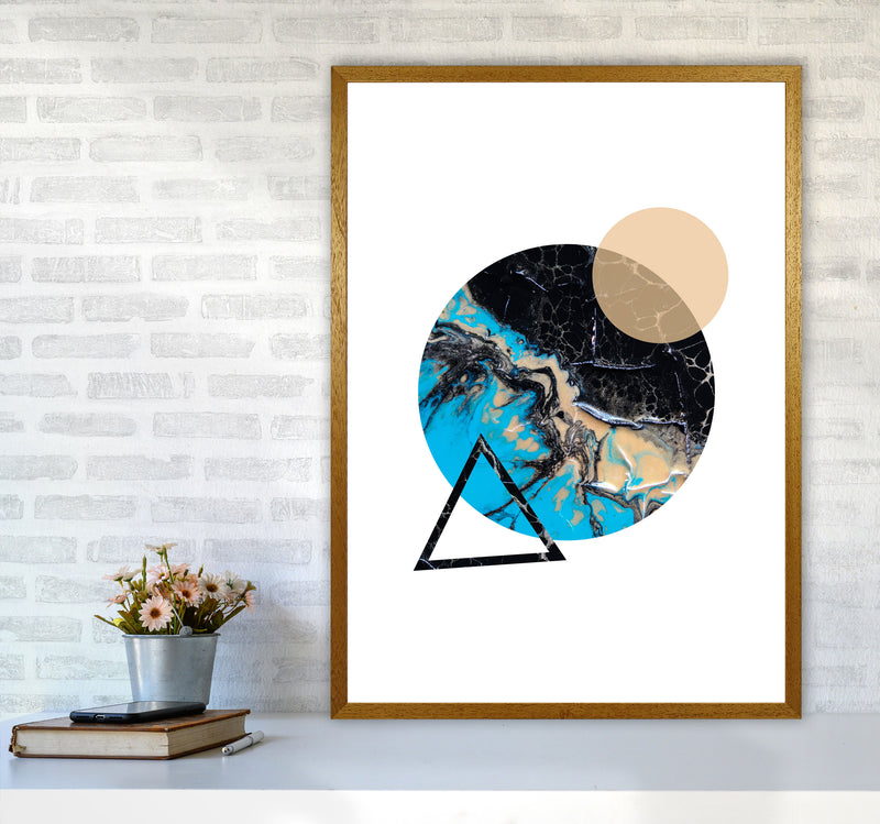 Blue Sand Abstract Circles Modern Print A1 Print Only