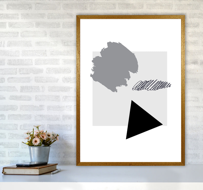 Grey Square Mismatch Abstract Modern Print A1 Print Only