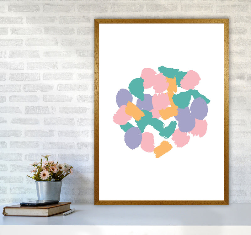 Pink Abstract Paint Splodge Modern Print A1 Print Only