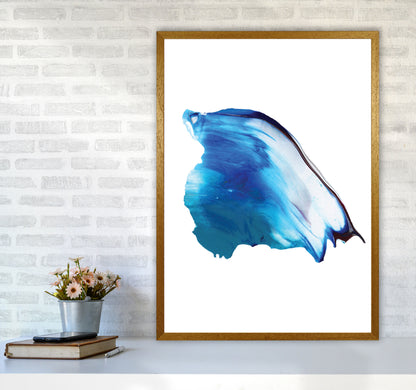 Blue Abstract Paint Stroke Modern Print A1 Print Only