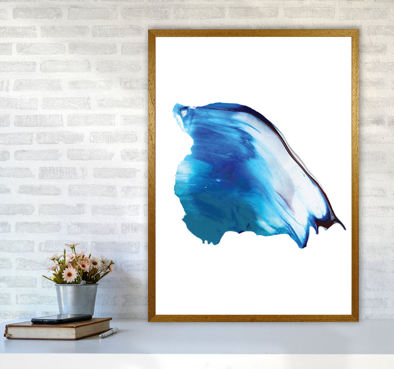 Blue Abstract Paint Stroke Modern Print A1 Print Only