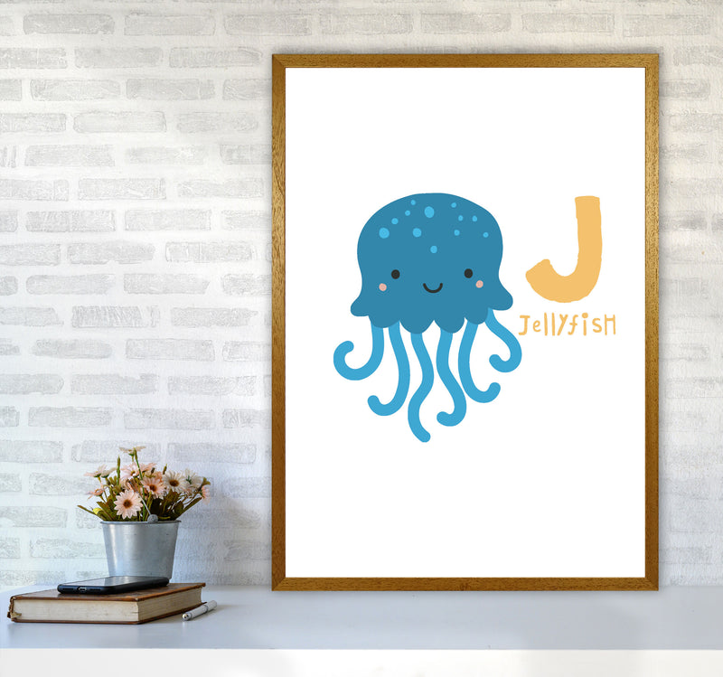 Alphabet Animals, J Is For Jellyfish Framed Nursey Wall Art Print A1 Print Only