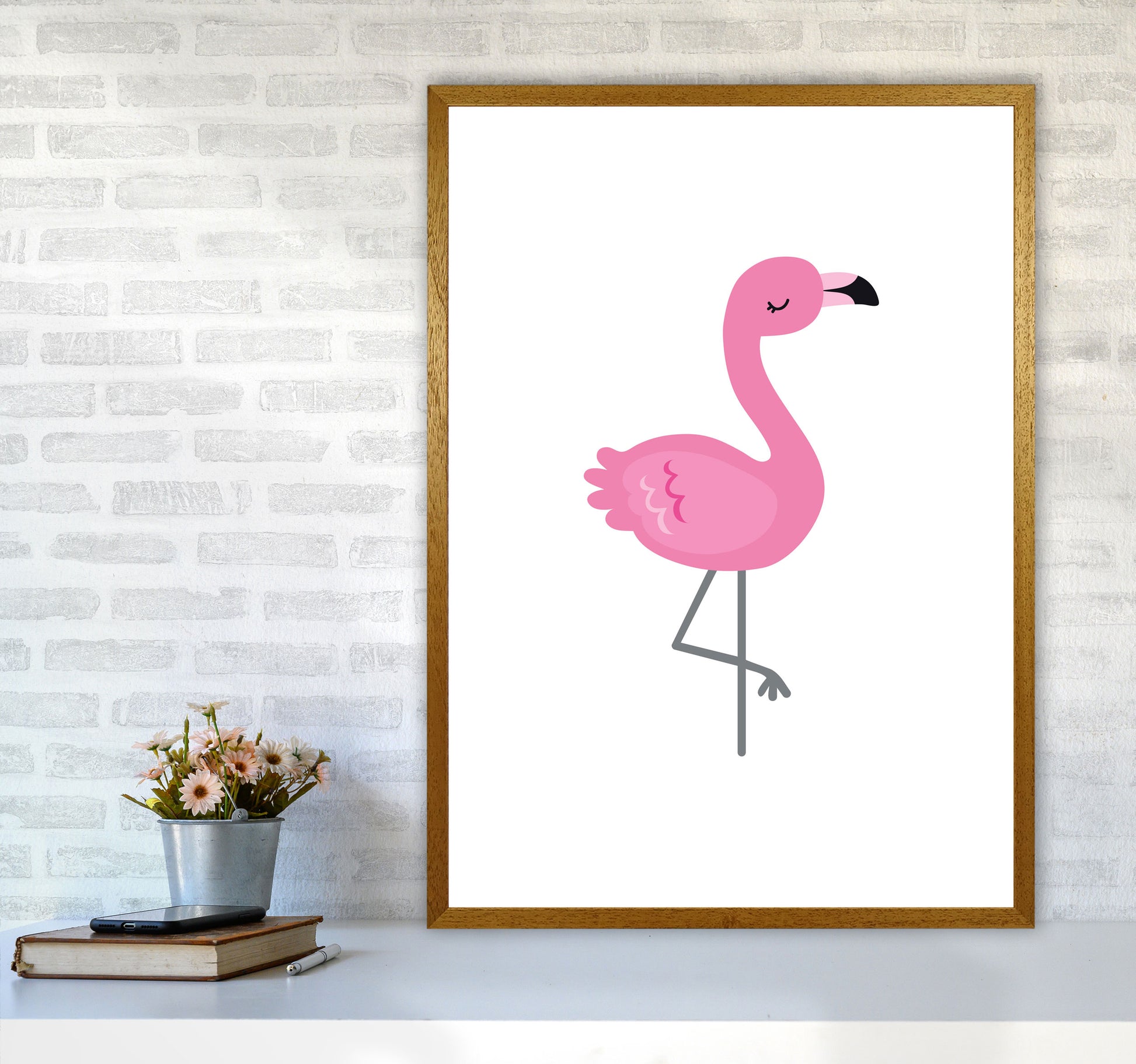 Children&#39;s Animals, Flamingo Modern Print A1 Print Only
