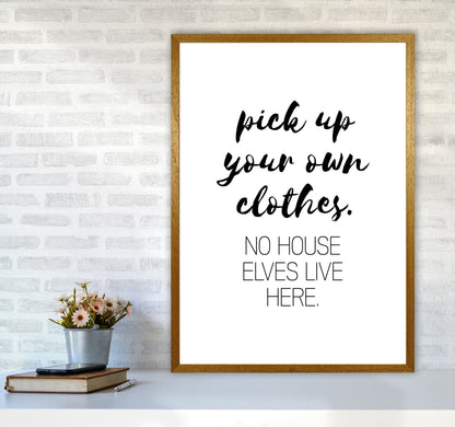 House Elves, Bathroom Framed Typography Wall Art Print A1 Print Only