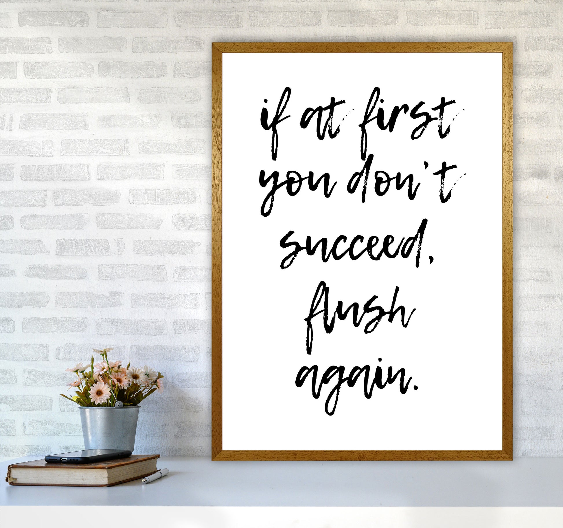 Flush Again, Bathroom Modern Print, Framed Bathroom Wall Art A1 Print Only