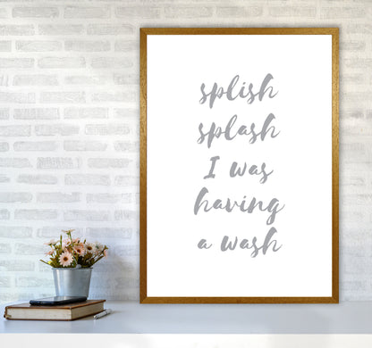 Splish Splash Grey, Bathroom Modern Print, Framed Bathroom Wall Art A1 Print Only