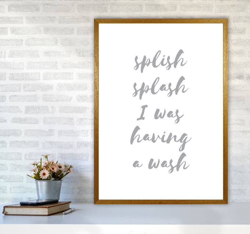 Splish Splash Grey, Bathroom Modern Print, Framed Bathroom Wall Art A1 Print Only