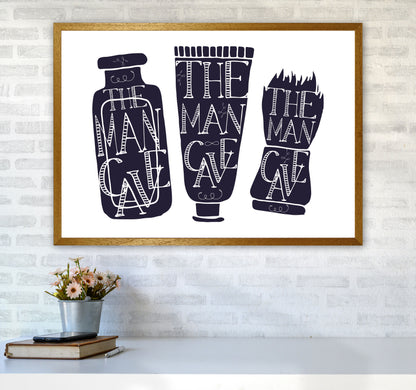 The Man Cave 4 Modern Print, Framed Bathroom Wall Art A1 Print Only