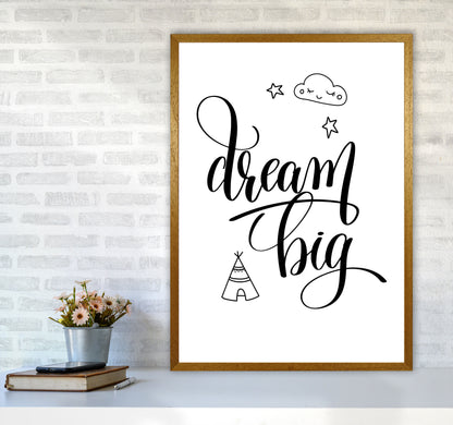 Dream Big Black Framed Nursey Wall Art Print A1 Print Only