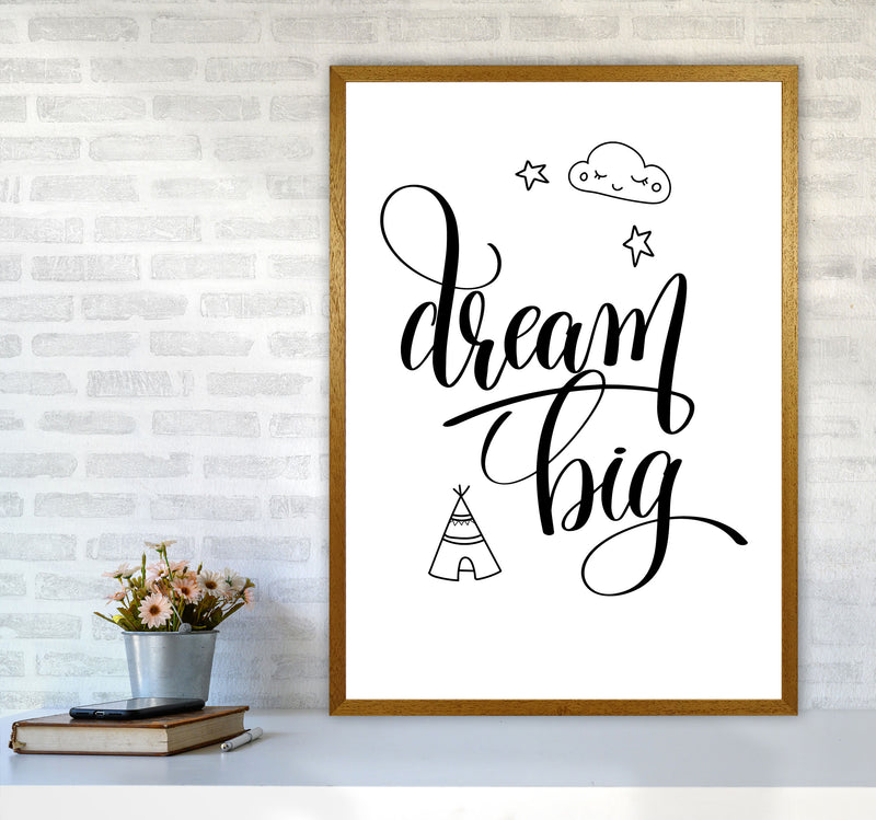 Dream Big Black Framed Nursey Wall Art Print A1 Print Only