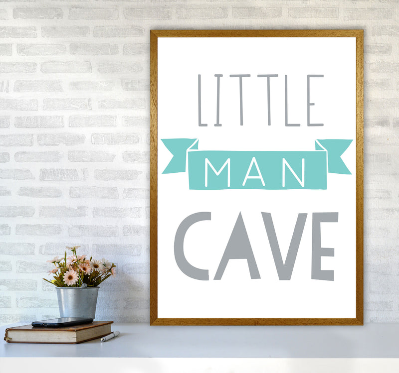 Little Man Cave Mint Banner Framed Nursey Wall Art Print A1 Print Only