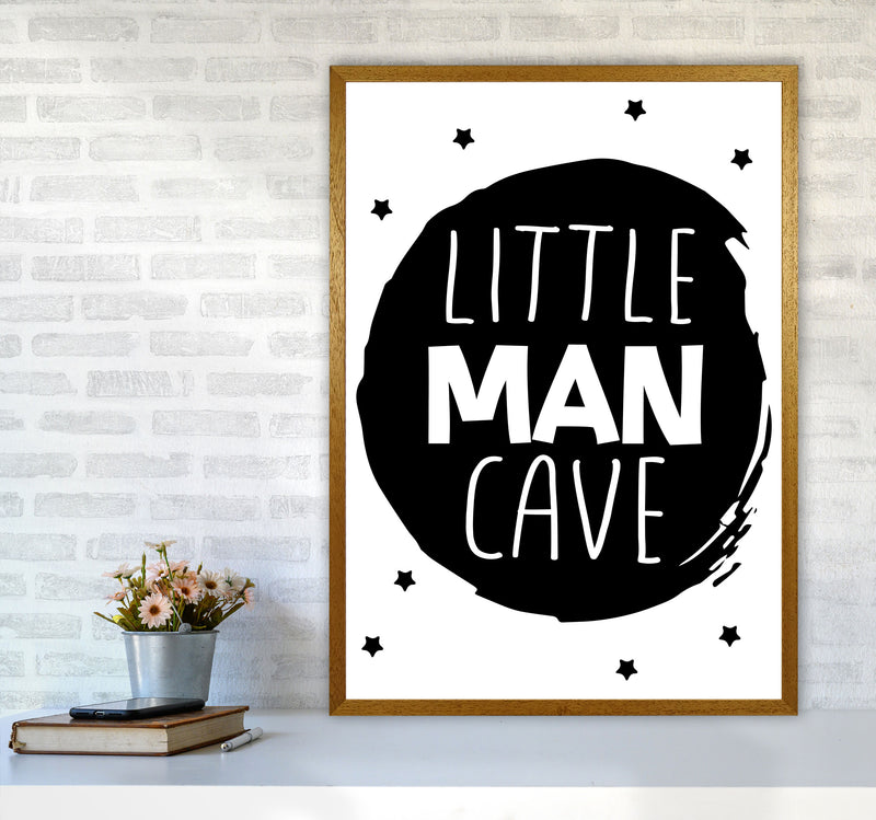 Little Man Cave Black Circle Framed Nursey Wall Art Print A1 Print Only