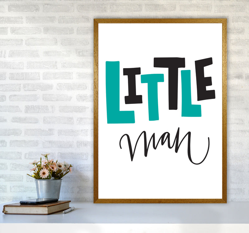 Little Man Teal And Black Framed Nursey Wall Art Print A1 Print Only