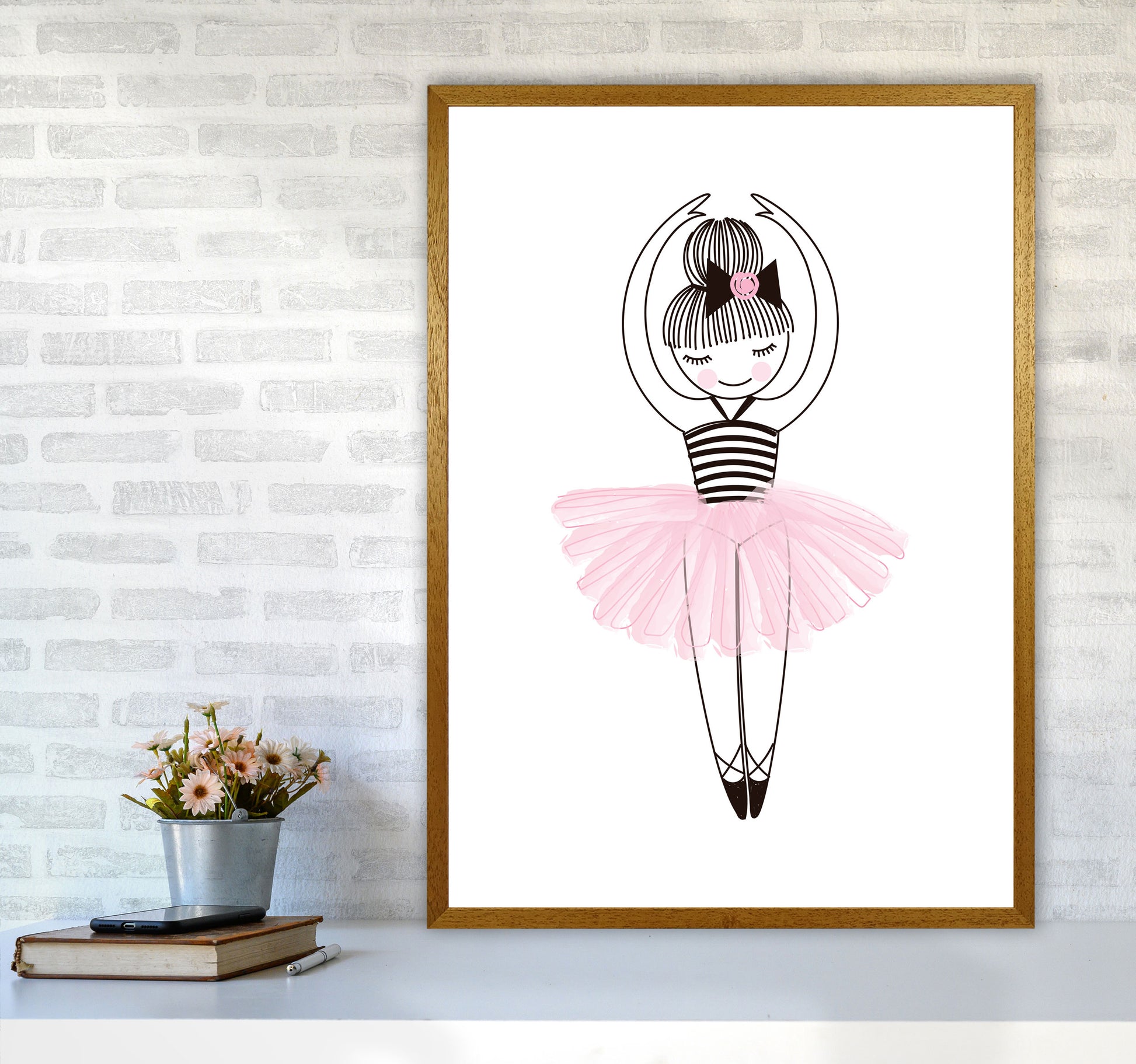 Girl&#39;s Ballerina Drawing Multi Set Illustration Wall Art Poster Print A1 Print Only