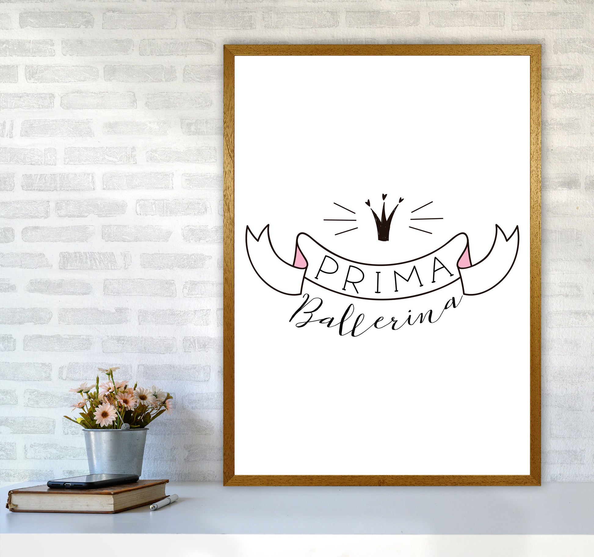 Prima Ballerina Framed Nursey Wall Art Print A1 Print Only