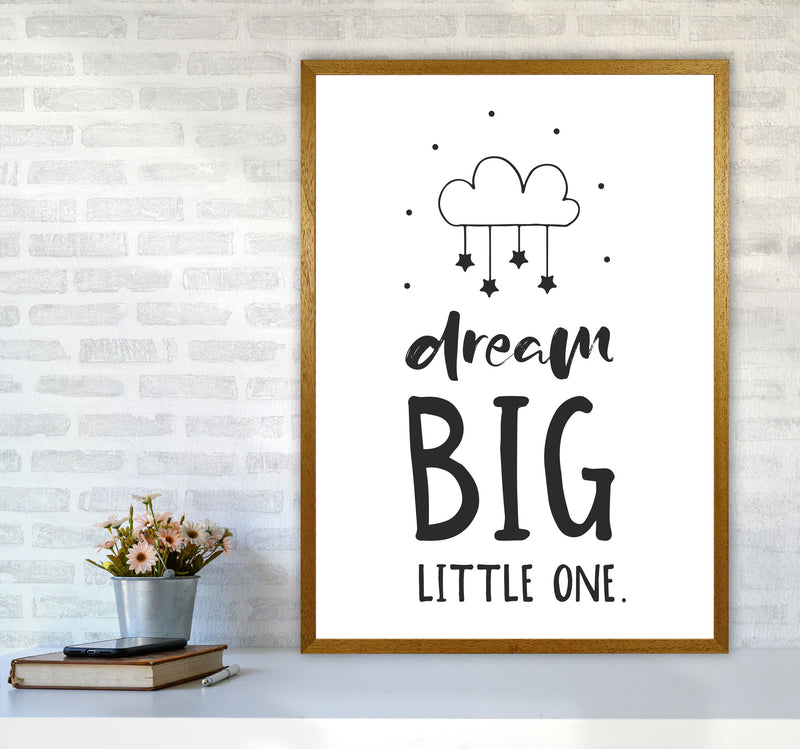 Dream Big Little One Black Framed Nursey Wall Art Print A1 Print Only