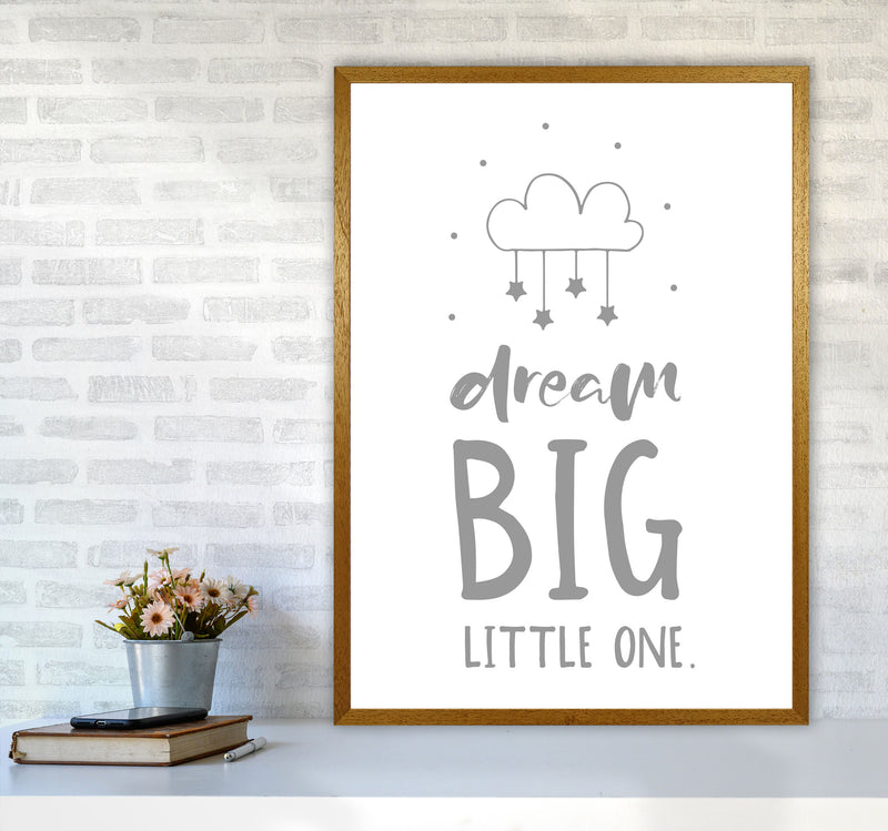 Dream Big Little One Grey Framed Nursey Wall Art Print A1 Print Only