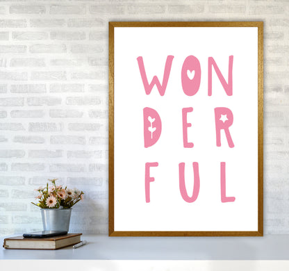 Wonderful Pink Framed Nursey Wall Art Print A1 Print Only