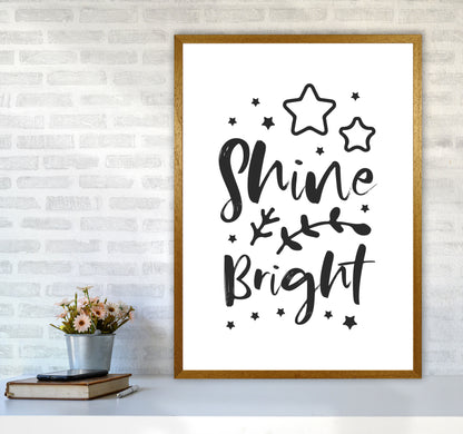 Shine Bright Black Framed Nursey Wall Art Print A1 Print Only